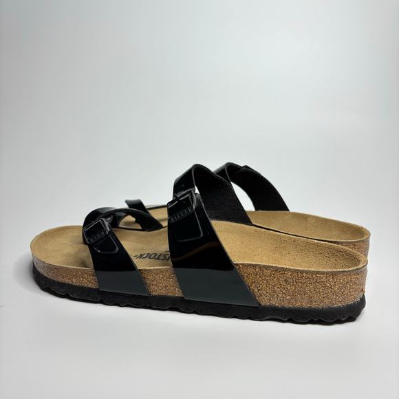 Birkenstock Mayari Toe-Loop Comfort Sandal in Black Patent - Picture 4 of 9